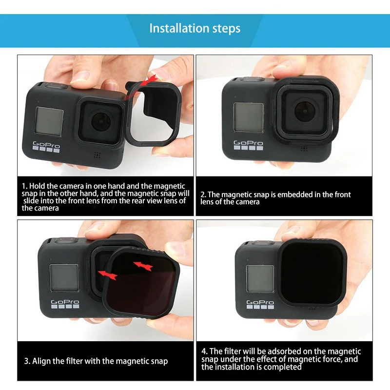 ABGZ-4 набор фильтров для объектива ND(ND8 16 32)+ CPL фильтр для Gopro Hero 8 Black Hero 8 аксессуары для камеры