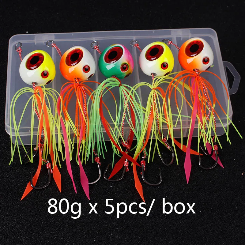 80g x 5 pcs 60 г 100 г 120 г 150 г 200 г Тай кабура слайдер Мормышка с грузилом свинец отсадка морская приманка Тай резинки красный Snapper морские рыболовные приманки лодка - Цвет: 80g x 5 pcs