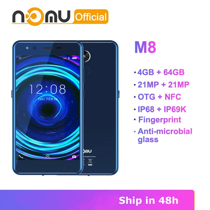 Nomu M8 смартфон с 5 2 дюймовым дисплеем восьмиядерным процессором MTK6750T ОЗУ 4 Гб ПЗУ 64