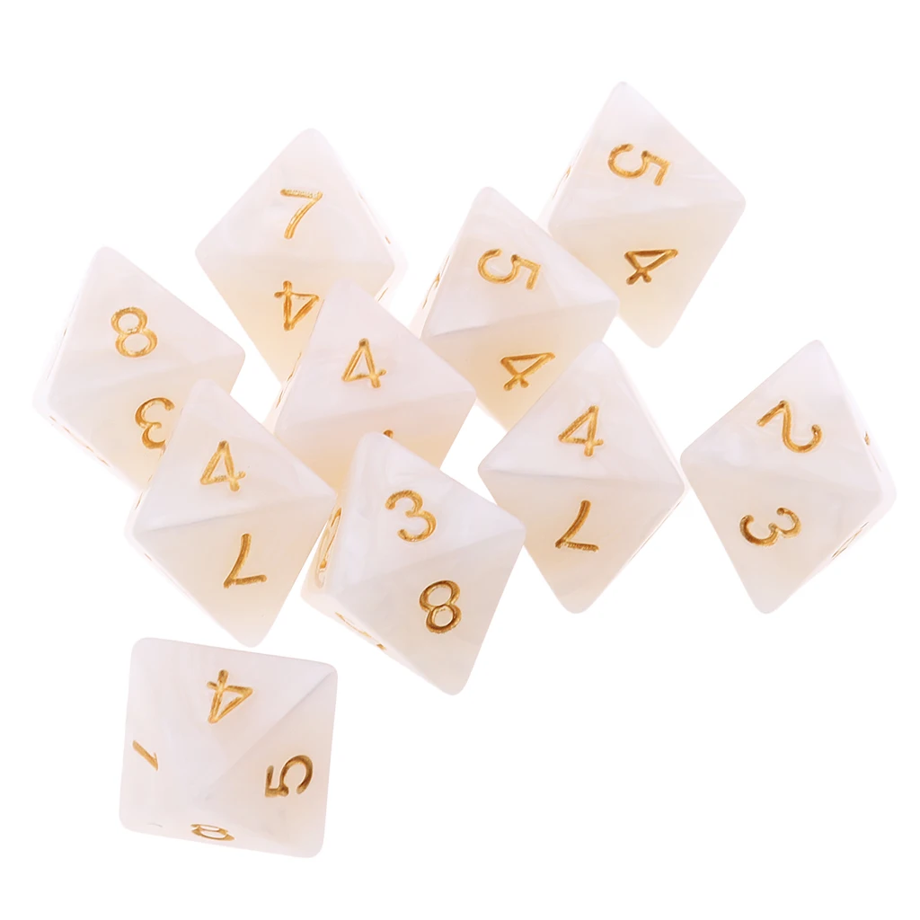 10pcs 8 Sided Dice D8 Polyhedral Dice for Party Table Games Gaming Dice Birthday Parties Board Game