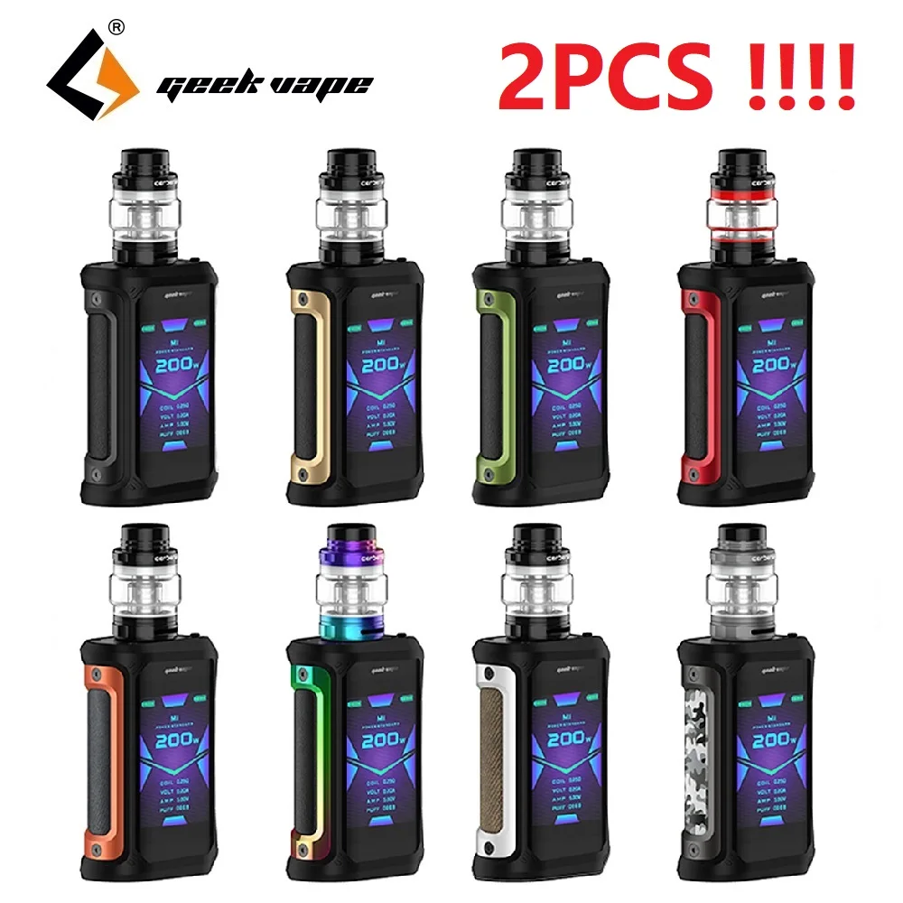 Cheap  2PCS Geekvape Aegis X 200W Vape Kit with 2.4 OLED Screen & AS 2.0 Chipset Powered by Dual 18650 Bat