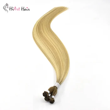 

HiArt Hand tied Weft Hair Extensions Human Remy Hair Salon Double Drawn Weaves 20g*3pc Extension Weft Hand Made Straight 22"