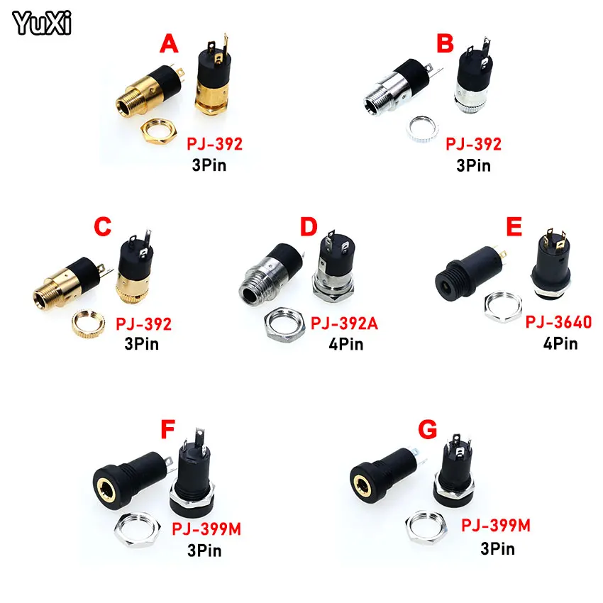 Prise Jack Femelle Stéréo 3.5 Avec Vis Pj-392, 5 Pièces, Cylindrique 3.5mm,  Connecteur De Casque Audio-vidéo Pj392 Plaqué Or - Connecteurs - AliExpress