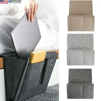 

Bedside Storage Bag Felt Bed Sofa Side Pouch Remote Control Hanging Caddy Bedside Couch Storage Organizer Bed Holder Pockets