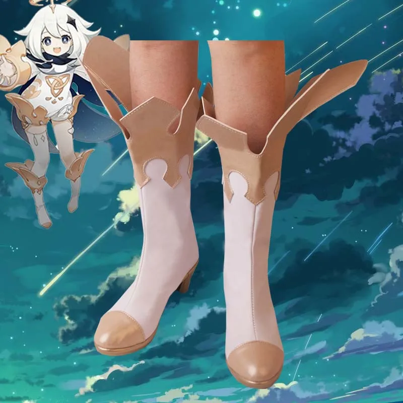 Genshin Impact Cos Shoes из искусственной кожи Удобные и высоко восстановленные ботинки для