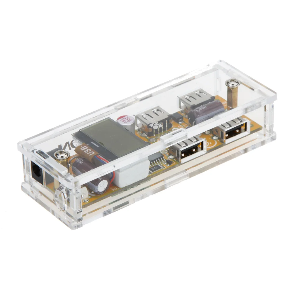 4 порта 128*64 ЖК-цифровой модуль зарядного устройства USB защита от перегрузки