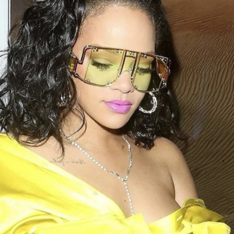 

QPeClou 2019 Punk Alloy Sunglasses Women Men Big Frame One Piece Square Sun Glasses Ladies Unique Hollow Oculos De Sol Mirror