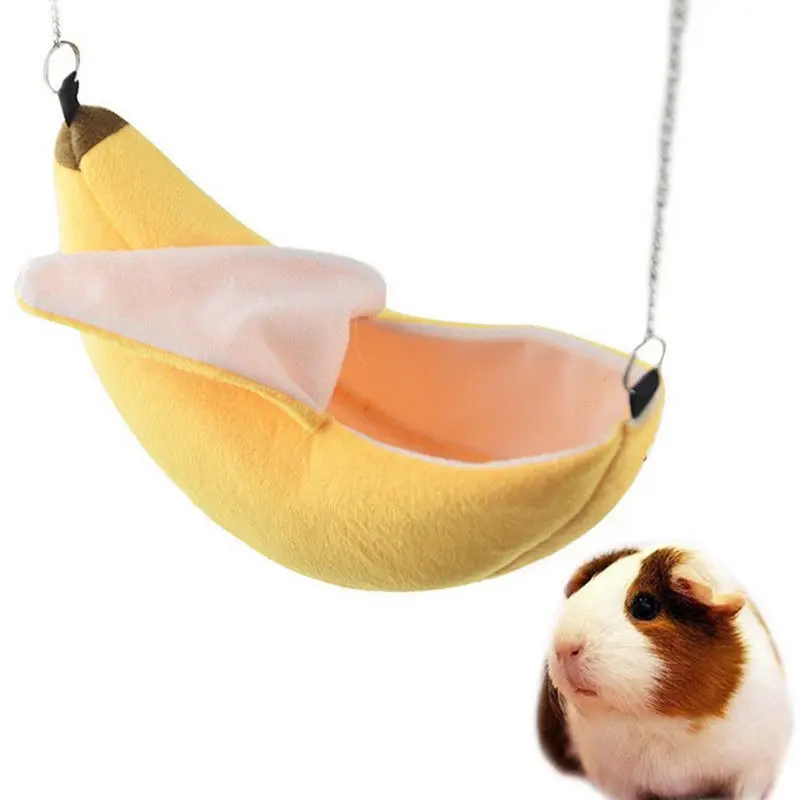 angel3292 Warm Plush Sleeping Cage Hanging Hamster Pet Hammock Banana Nest Decor Toy Green 