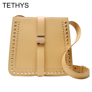 

TETHYS 2019 Luxury Bag Women Handbag Female Shoulder Bag Famous Brand Ladies Messenger Crossbody Bags Rivet Flap Bolsa Feminina
