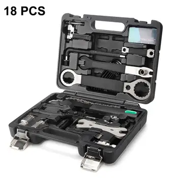 

18 Pcs Professional Bicycle Toolbox Set Multifunction Bike Repair Kit Mountain Road Bike Maintenance Cycling Equipment Accessory