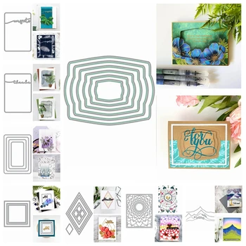 

Cutting Dies Nesting Square Rectangle Diamonds Frame Congrats Thanks Heart Cover Craft Card Making Embossing Template 2020
