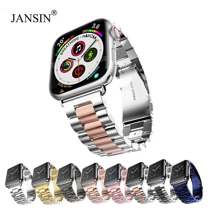 Для Apple Watch Band 44 мм 40 38 42 металлический браслет из нержавеющей стали ремешок для watch