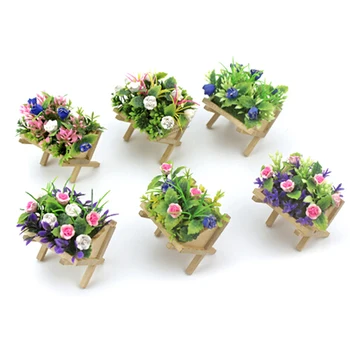 

1Pcs Dollhouse Miniature Accessories Mini Flower Trough Simulation Potted Flower Model Toy Doll House Decor style random