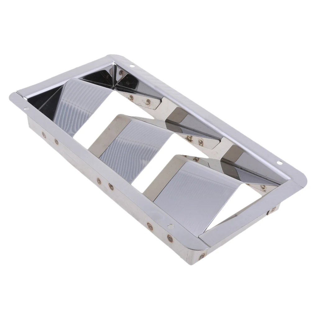 Stainless Steel Slotted Ventilator Vent 3 Louver  Ventilation Gill Plate  - Marine Yacht Air Vents Boat Fitting - Silver