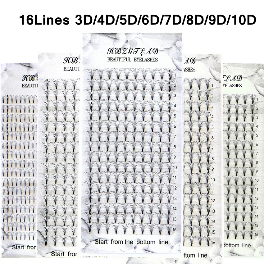 

wholesale price 16 lines volume 7/8/9/10/20D eyelash extensions 100% handmade synthetic hair russian volume lashes premade fans