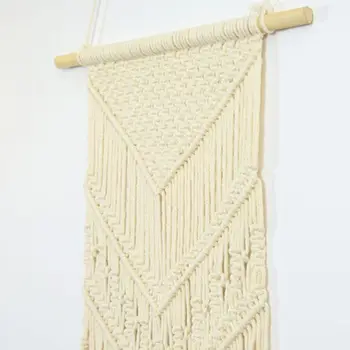 

Wall Hanging Woven Tapestry Bohemian Style Handmade V Shape Tassel Blanket Rope J78C