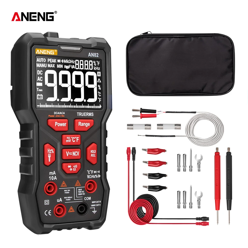 US $28.79 Aneng An82 Digital Multimeter Professional 9999 Tester Diy Transistor Capacitor Ncv Testers True Rms Analog Meter Multimetro