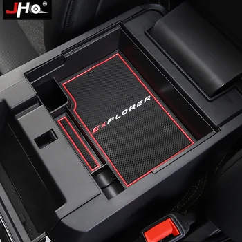

JHO Front Central Armrest Box Storage Tray Car Organizer Container For Ford Explorer 2020 XLT Limited Platinum ST Accessories