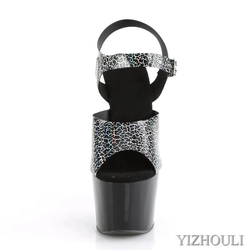 Cracked pattern vamp 15 cm high heels, 6 inch stiletto heels, club pole dancing practice performance, dancing shoes