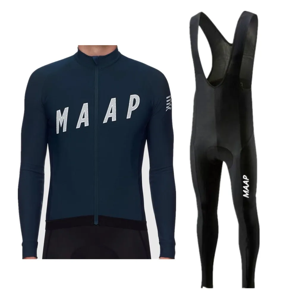 Por Team MAAP Men's Cycling Jersey Set MTB Bicycle Clothing Maillot Ropa Ciclismo Long Sleeve Bike Clothes Cycling Set - Цвет: Jersey Set 7