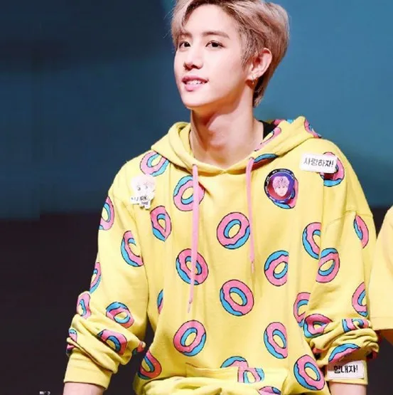 Новые корейские модные толстовки с принтом пончиков для мужчин и женщин Kpop Got7 Mark