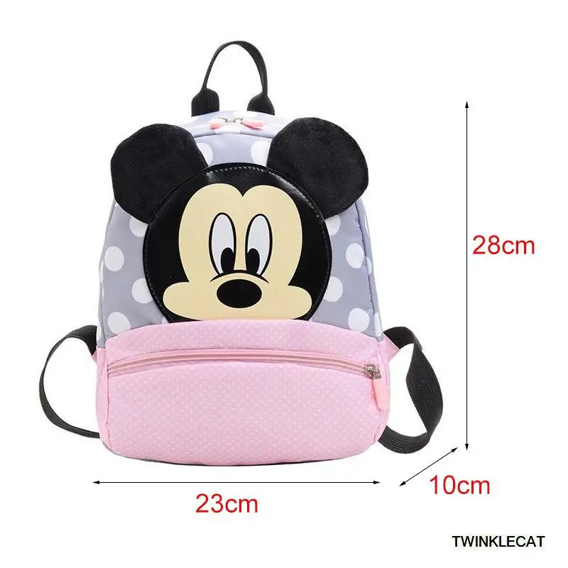 Рюкзак для маленьких девочек, маленькое плюшевое пальто, сумки с Микки и Минни Маус для детей от 2 до 7 лет, новая милая переносная сумка для детского сада - Цвет: miqi P