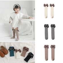 

Children's Knee High warm socks cotton Bows baby girl socks infant stockings Babies accessories newborn toddlers Long Socks