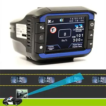 

Recorder Russian Version 3-in-1 Car DVR GPS Camera Dash Cam Fixed Flow Velocity Measurement Traveling Track Query Radar Detector