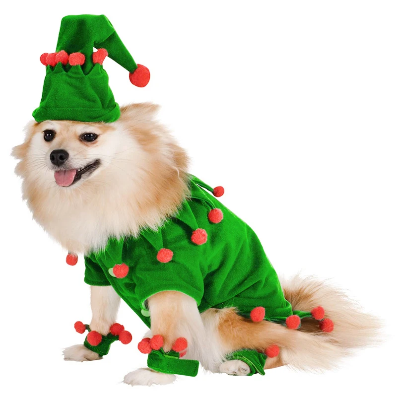 

Christmas Dog Cloth Clothes With Christmas Hat Christmas Decoration For Pet Dog Cosplay Costume Pet Dogs Cats Products