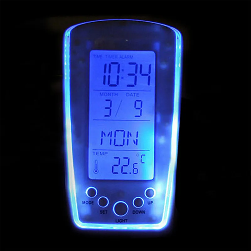 Цифровые часы Новые Цифровые Подсветка светодиодный дисплей настольные часы Будильник Повтор термометр календарь despertador Цифровой#3N20