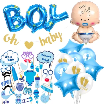

Baby Shower It's A Boy Girl Decorations Set Gender Reveal Oh Baby Latex Air Helium Balloon Kids Birthday Party Gifts Supplies