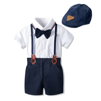 

Newborn Summer Clothes White Rompers Bodysuit Shorts Hat Costumes 3Pcs Jumpsuits Casual Newborn Baby Boy Clothes Autumn Outfits