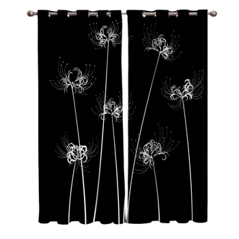 

Flower Lycoris Radiata Window Curtains Home Decor Kitchen Items Curtain Panel Curtains for Living Room