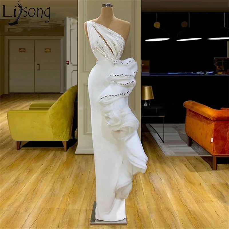 Luxe Kralen 2020 Nieuwe Avondjurken Een Schouder Turkse Kaftan Vestido Split Prom Dress Arabische Dubai Formele Party Gown 2020 Luxe Kralen 2020 Nieuwe Avondjurken Een Schouder Turkse Kaftan Vestido Split Prom Dress Arabische Dubai Formele Party Gown 2020