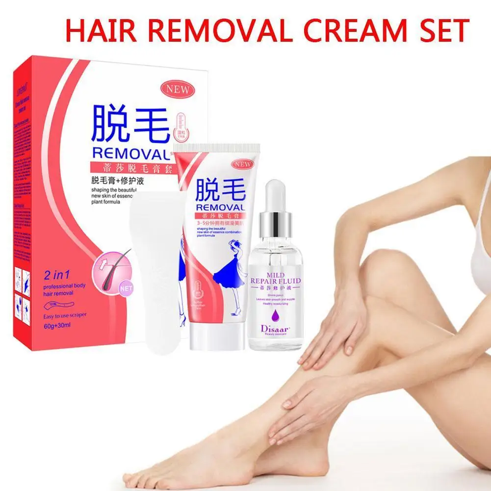 

60ml+30ml Hair Removal Cream Hair Removal Repair Liquid Removal Cream Moisturizing Fast Hair Mild Depilatory Nourish Painle B6D6