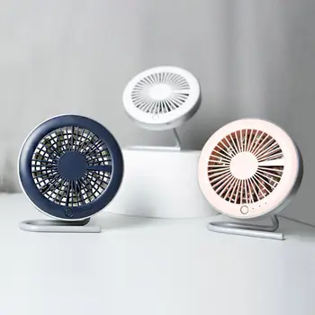 

Table Tiny Round Fan Quiet Operation Adjustable Tilt 360 Degree Rotating USB Rechargeable Household Appliances