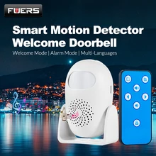 FUERS M120 Alarm Doorbell Home Security PIR Motion Detection Welcome Chime Doorbell Anti-theft Remote Control Strobe Light Greet