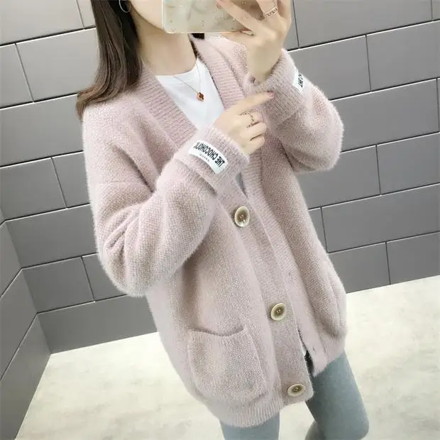 Джемпер 9271 осень и зима, однобортный кардиган с длинными карманами 66-1/F, 7 ряд, 2 полки