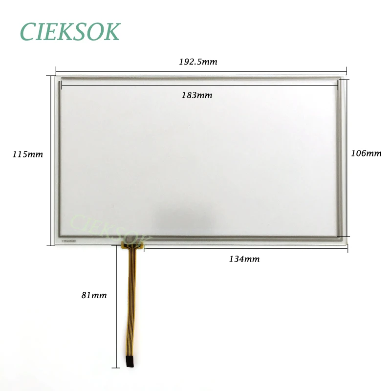 8 inch GPS DVD 4 Wire Resistance Touch Screen VTW4080 192.5x115mm 192*116mm For Car Navigator Replacement Spare Part
