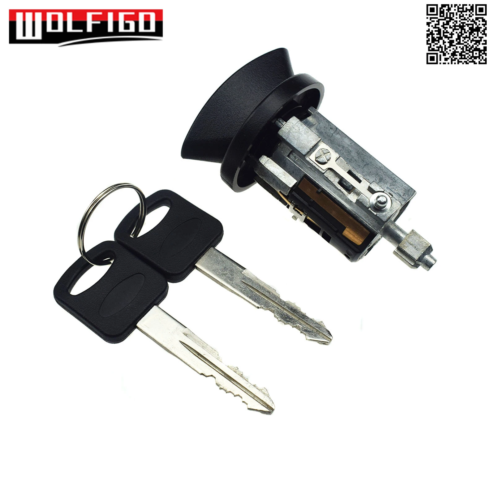 Ignition Lock Cylinder with Key Black Bezel for Ford Lincoln Mercury