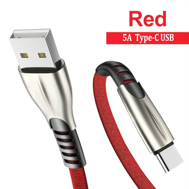 usb phone charger 5A Zinc Alloy Braided Micro USB Type-C Cable Data Sync Fast Charging Cord For Huawei P40 P30 P20 Lite Honor 7S 7A 7C 8A 8S 10I apple iphone charger cord Cables