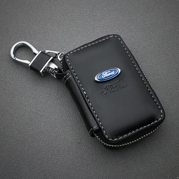 

1PCS Car styling Men Women PU Leather Key Wallets Zipper Key Purse Car Key Holders Buckle Key Case Housekeeper Holder For Ford