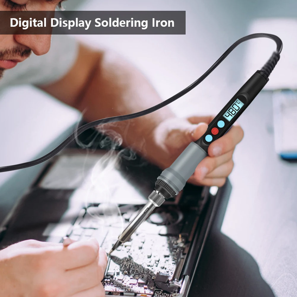 90W Constant Temperature Electric Soldering Iron 180~480℃Temperature Adjustable Electric Iron LCD Digital Display Soldering iron ac 225 arc welder