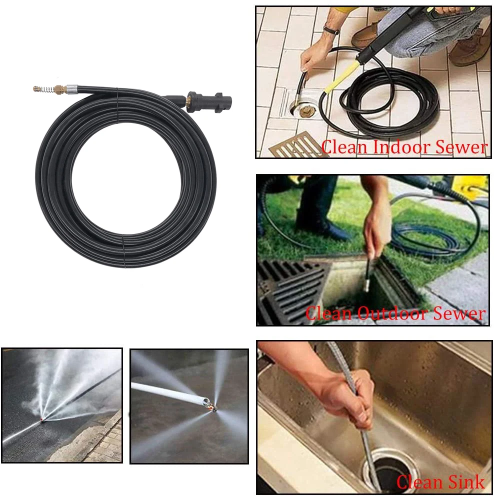 

Sewer Jetter Nozzles Tool Drain Cleaning Hose for Pressure Washer, Button Nose and Rotating Sewer Jetting Nozzle K2-K7