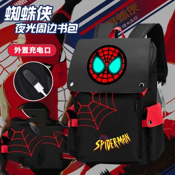 

Anime Movie Spider-Man Student Personality luminous School Bag Laptop Bag Fashion Travel Shoulders Bag knapsack Gifts Cosplay