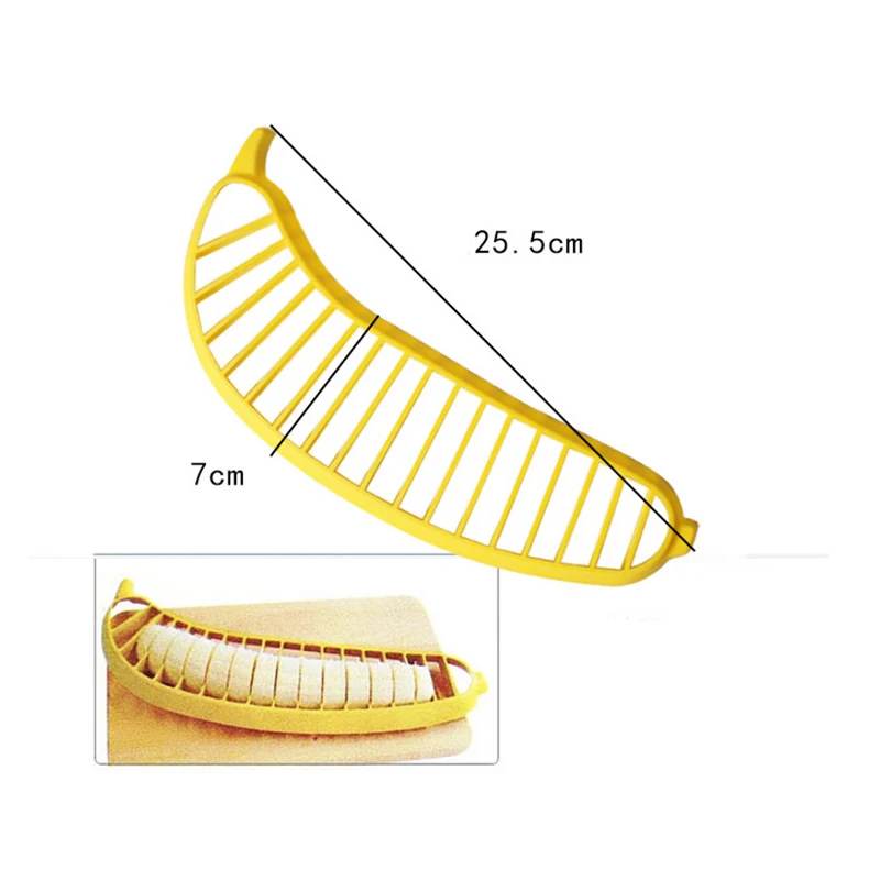 Слайсер измельчитель бананов Резак Пластиковый Банан салат сделать инструмент фруктовый салат колбаса зерновые Резак Пластиковый Банан C1216 d