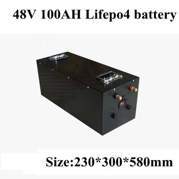 

Waterproof Lifepo4 48V 100Ah Lithium Battery with BMS for Solar System Trolling Motor Ups RV Inverter Motorhome+10A Charger