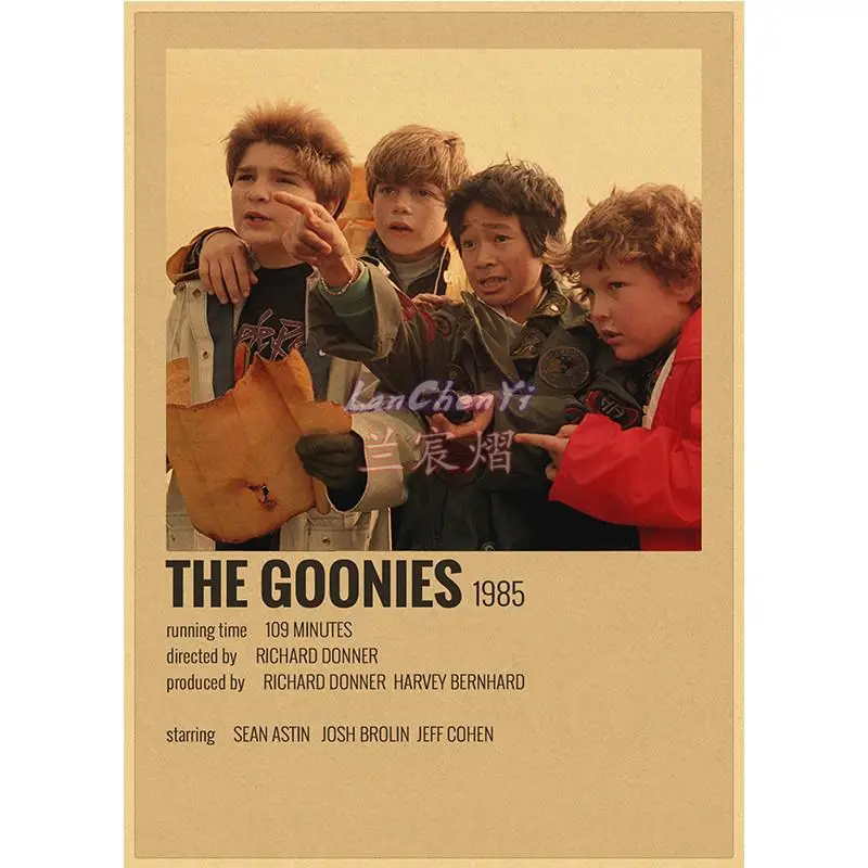 painting and calligraphy The Goonies Classic Movie Kraft Paper Poster Painting Wall Picture Home Decor Posters and Prints картины на стену bilder watercolour calligraphy