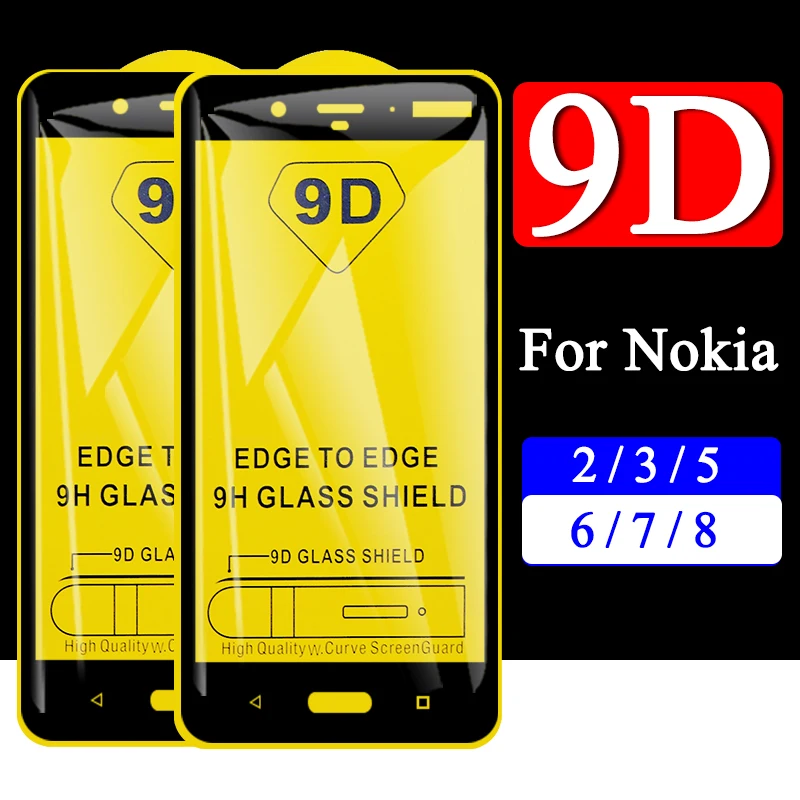 9D закаленное стекло для Nokia 8 Защитная пленка экрана 2 3 5 6 7 защитная из стекла на