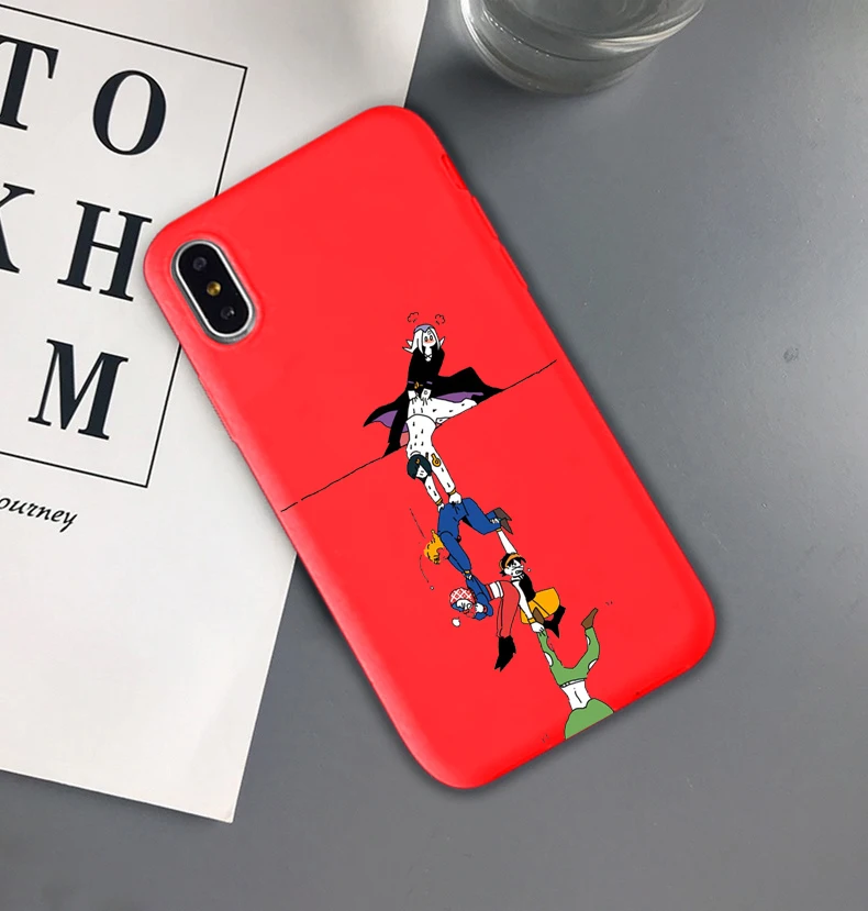 TPU-R JOJO 39 s причудливые Приключения японский чехол для телефона аниме для iPhone 11 Pro 7 8 6 plus 6s X XS max XR 5 5S SE Deep red Fundas Coque - Цвет: TPU-R